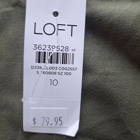 Ann Taylor LOFT Military Green Cargo Skirt Women's Size 10 Open Front - Picture 7 of 16